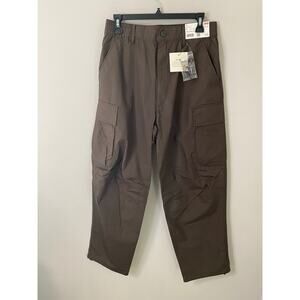 New Uniqlo Women's Wide Fit Cargo Pants, Dark Brown Size 27x30